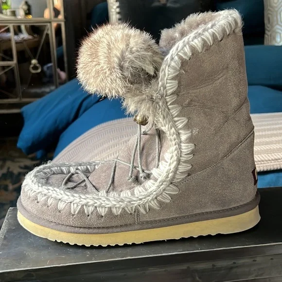 Grey Eskimo Dream Catcher lace up Mou Boots - Picture 5 of 15
